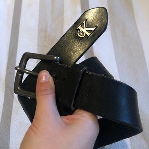 Calvin Klein black leather belt